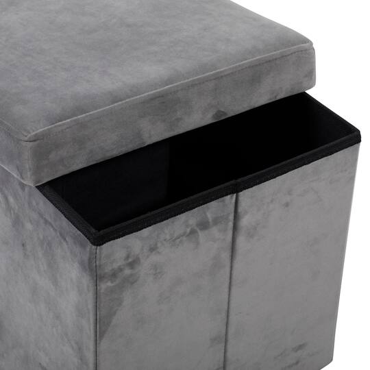 17" Modern Fabric Storage Stool